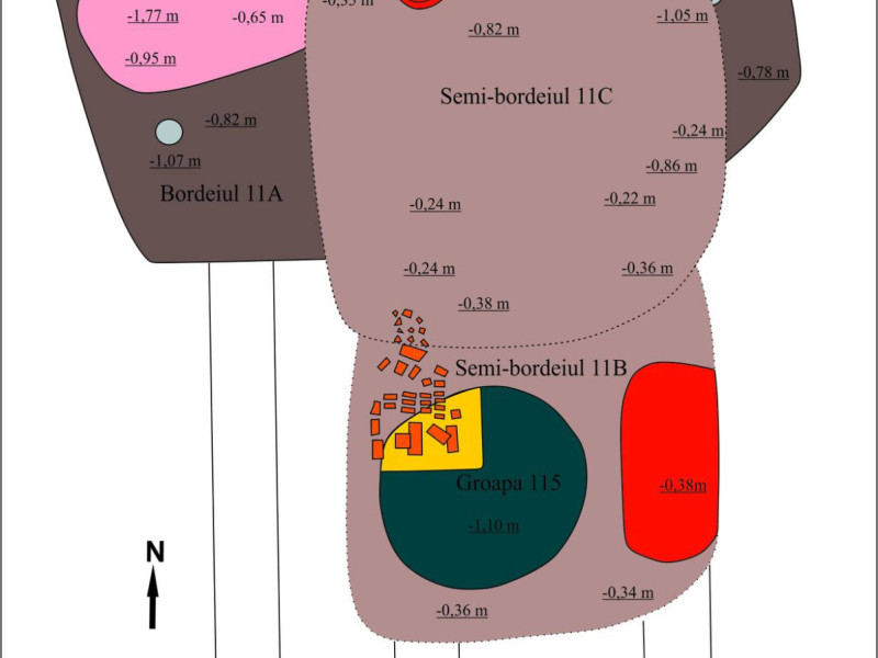 planul unor bordeie medievale satul medieval maracineni caldararu cernica cantacuzino