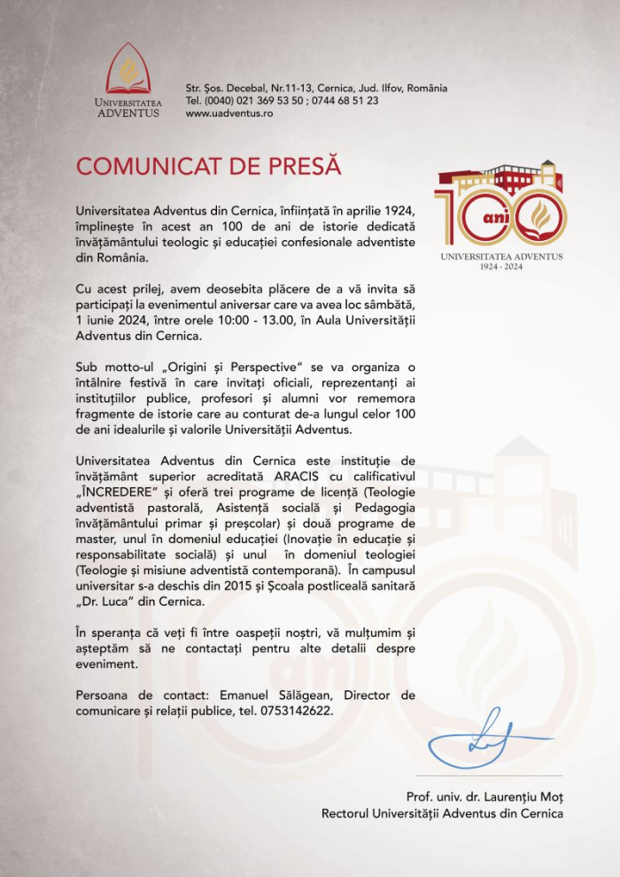 centenar universitatea adventus 1