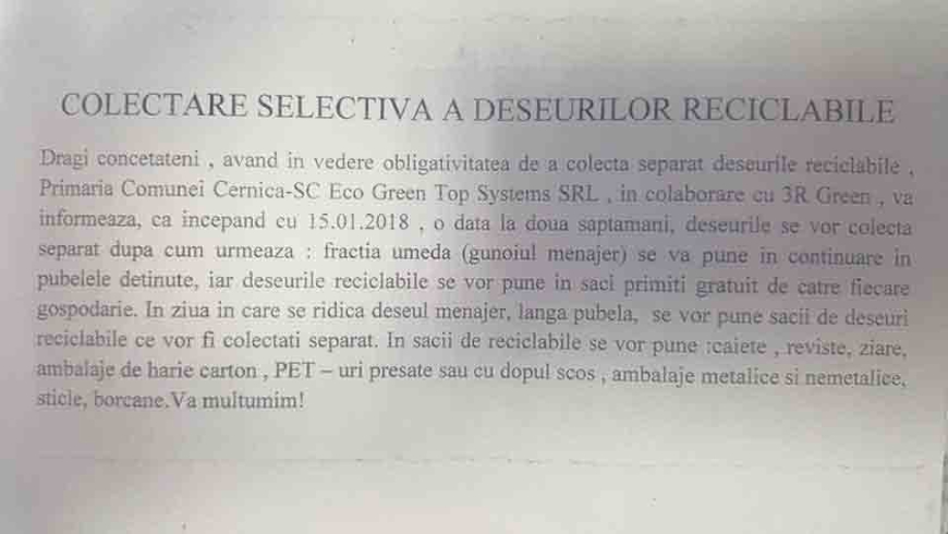 colectare selectiva a deseurilor reciclabile