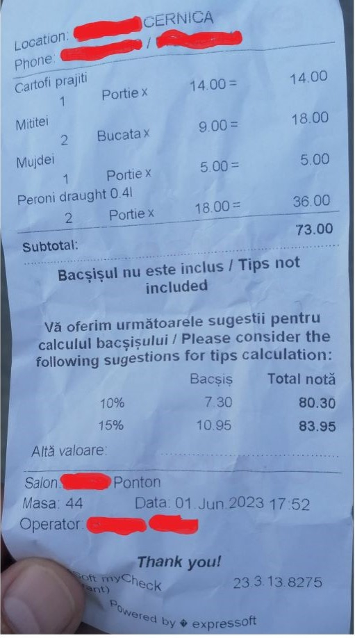 pret mici bere restaurant strand cernica 1 iunie 2023 2