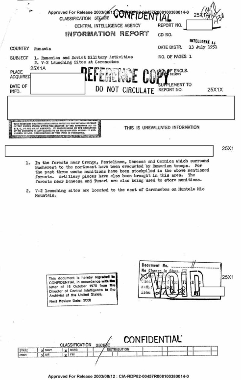 raport cia depozit munitii padurea cernica